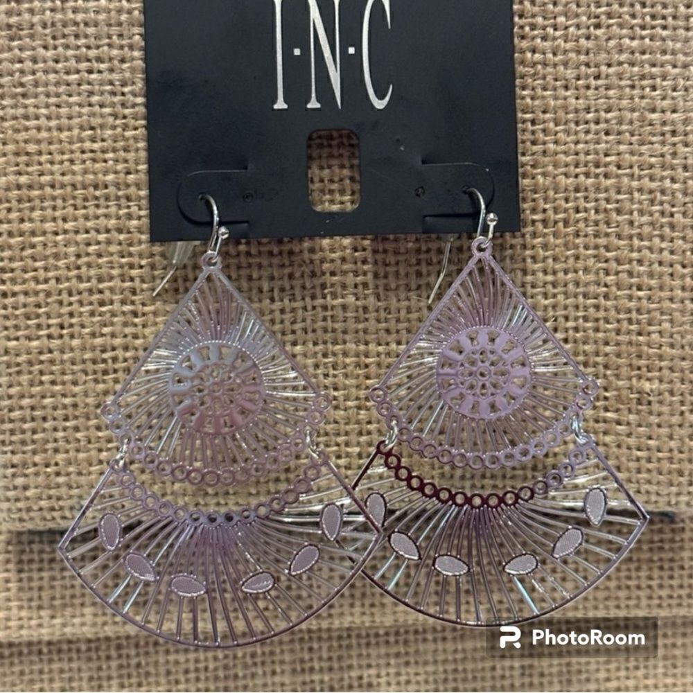 INC International Concepts silver dangle earrings NWOT